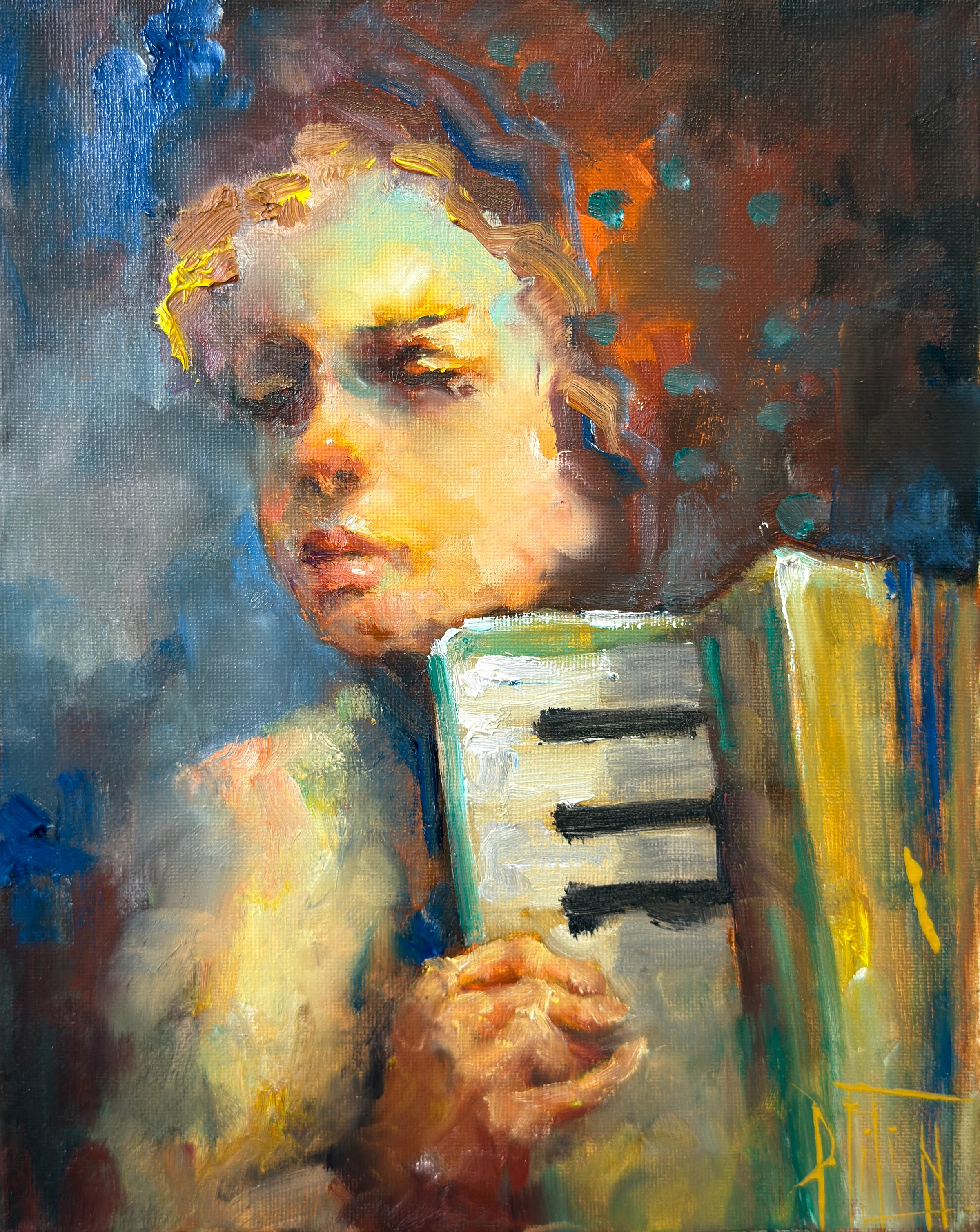 akordeon – olejomalba, Pavel Filin