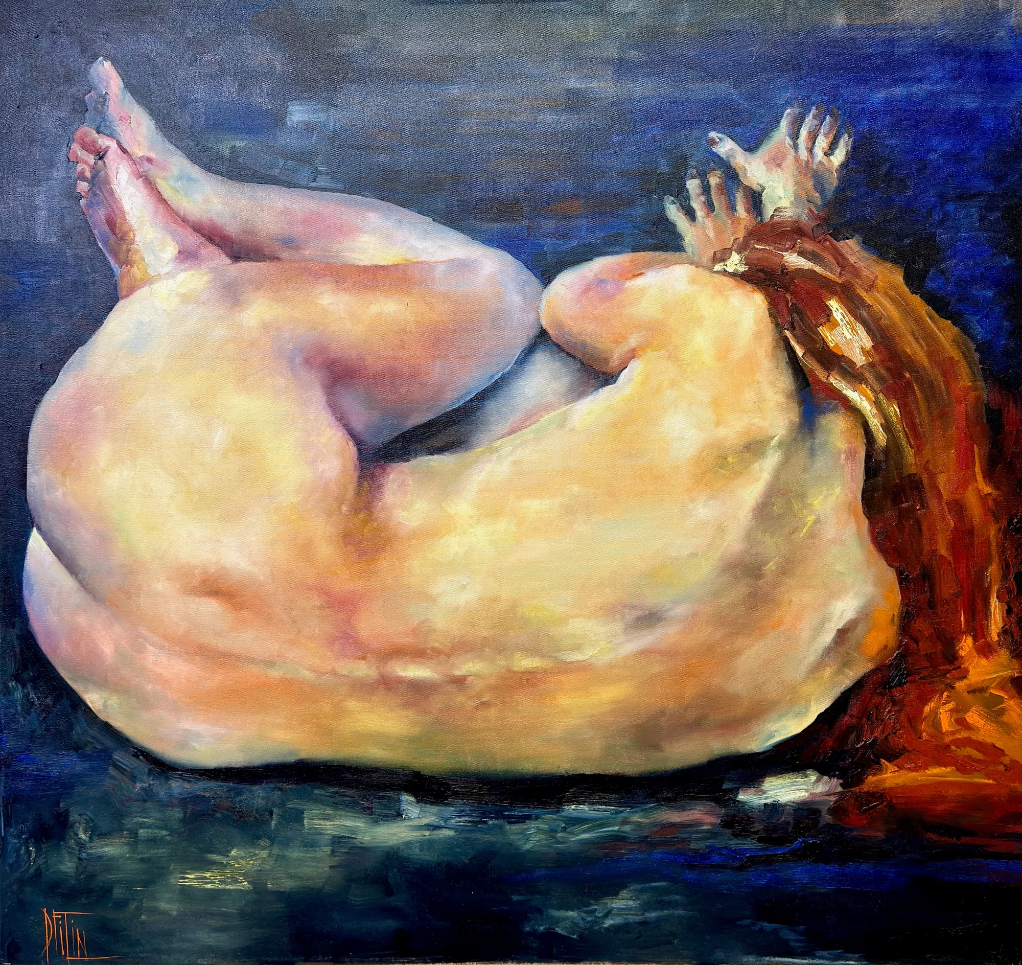 hasnoucí hvězda – olejomalba, Pavel Filin