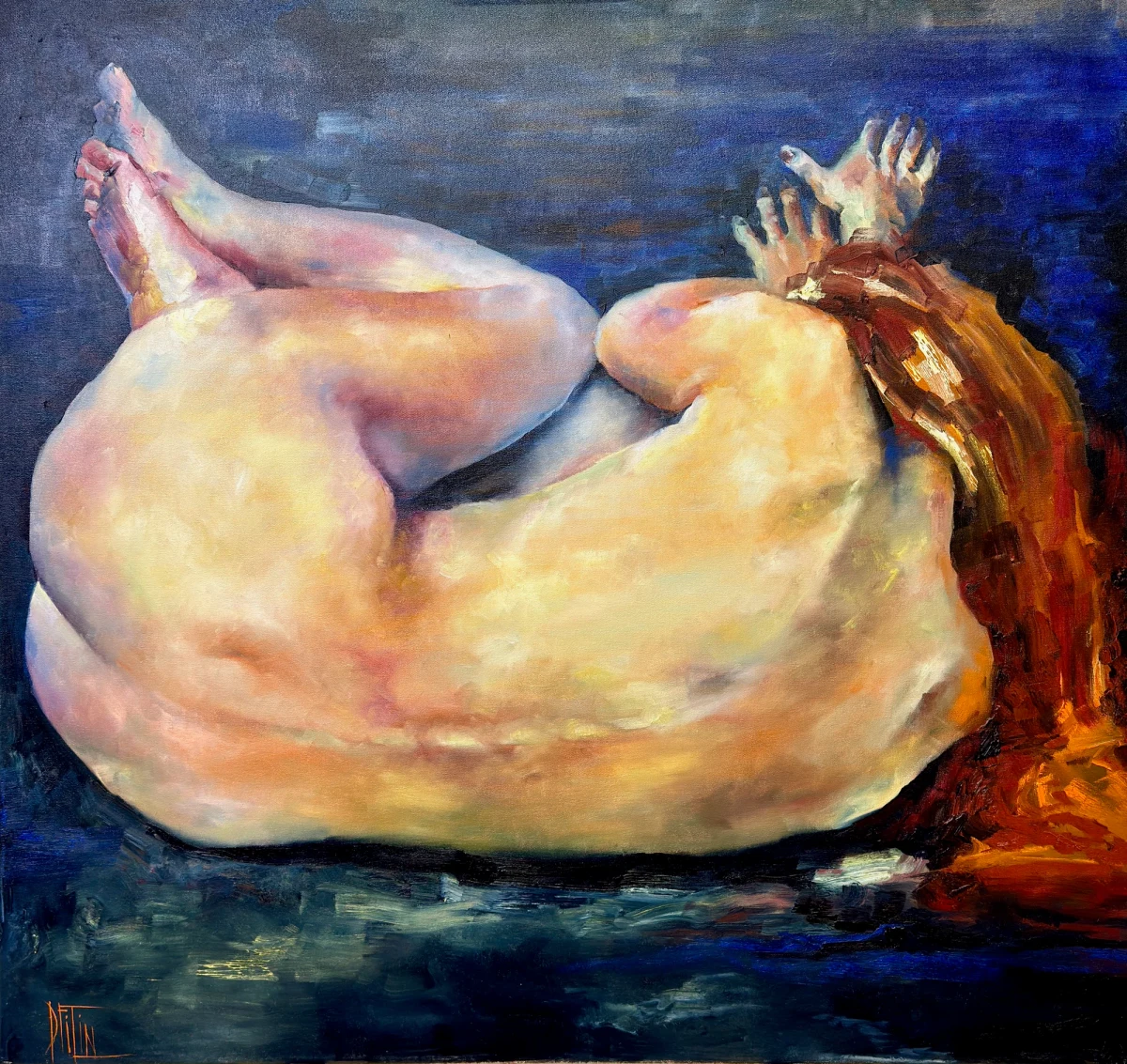 hasnoucí hvězda – olejomalba, Pavel Filin