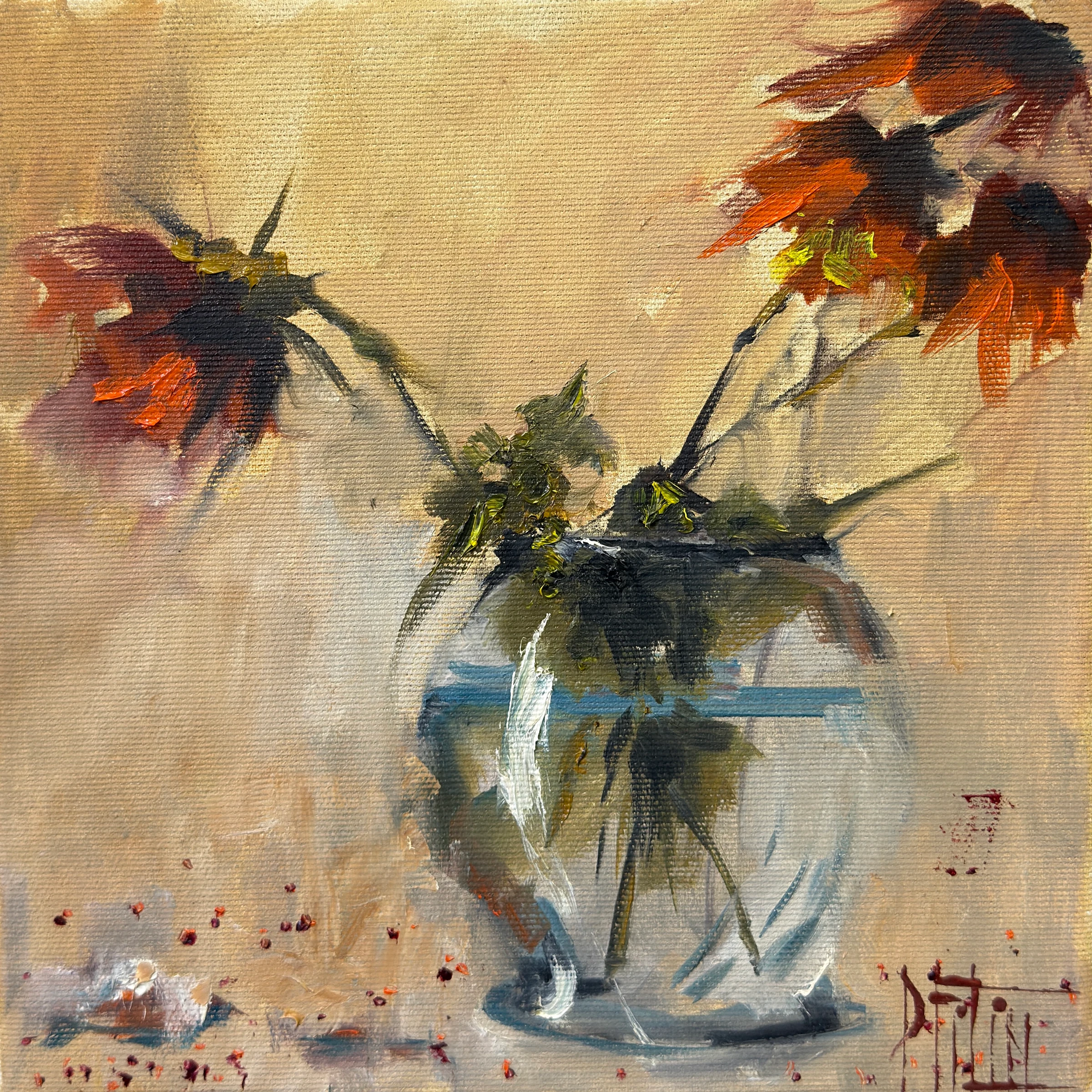 květinová etuda 10 – olejomalba, Pavel Filin