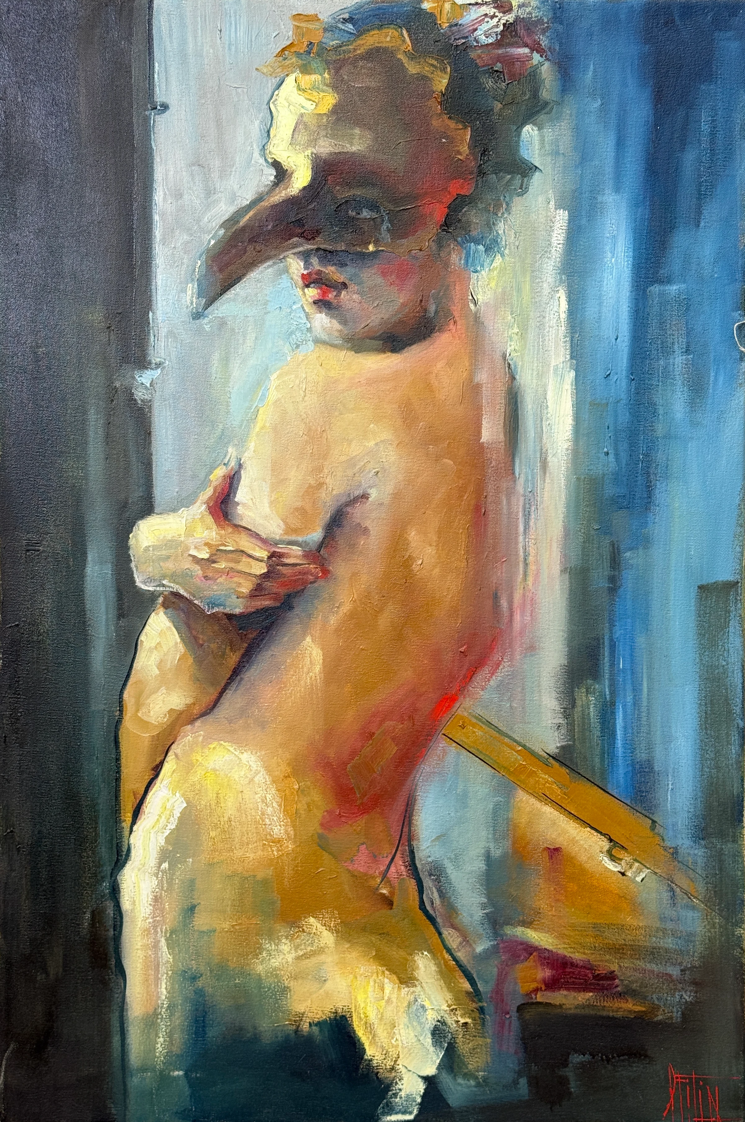 morový doktor – olejomalba, Pavel Filin